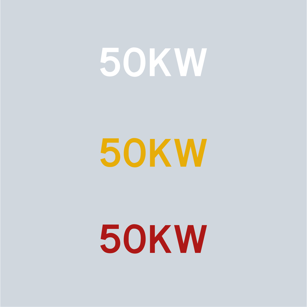 Preformed Thermoplastic Letters '50KW' 