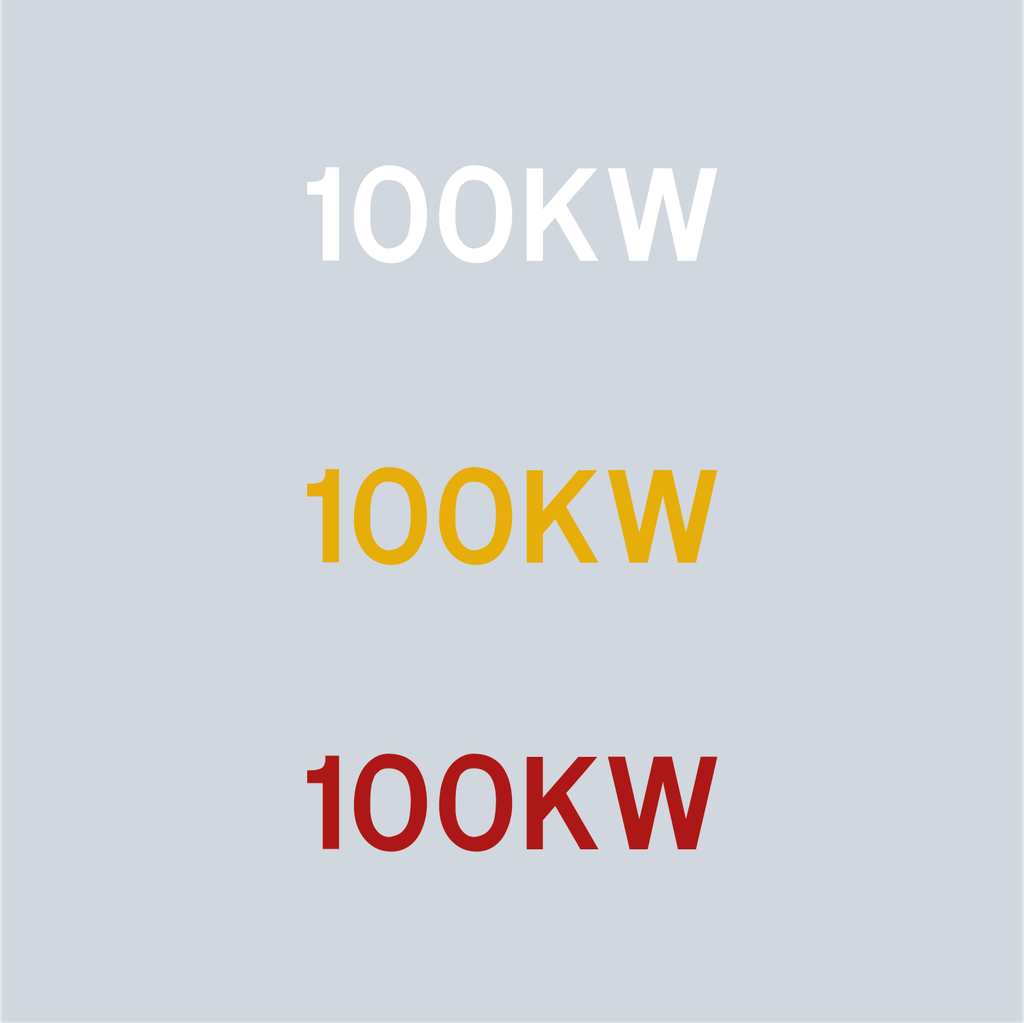 [TRLET-100KW0200W] Preformed Thermoplastic Letters '100KW' (White, 200mm)
