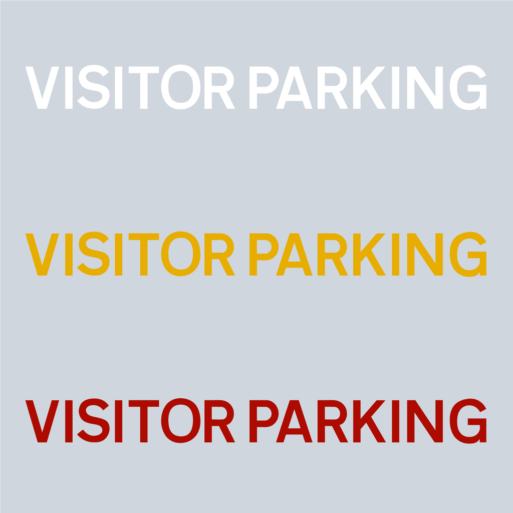 [TRLET-VISITORPARKING0100-W] Preformed Thermoplastic Letters 'VISITOR PARKING' (White, 100mm)