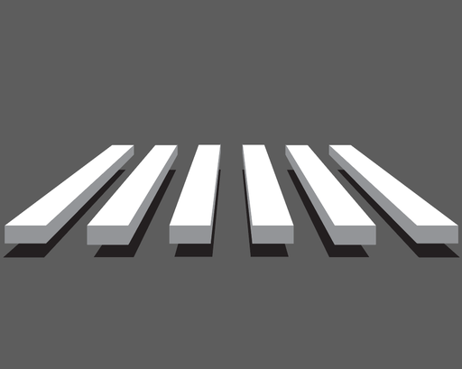 [TRZEB3D-6] 3D Zebra Crossing - 6 Sections 
