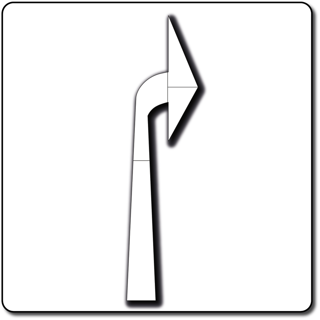 Turn Right Arrow White