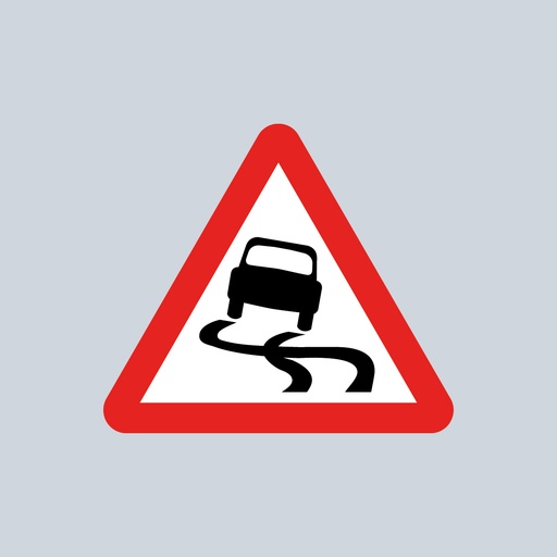 Triangular Sign 557 (Slippery Road Ahead)