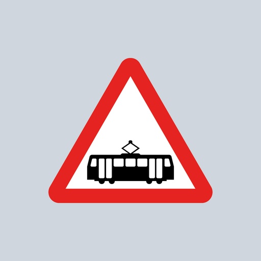 Triangular Sign 772 (Tram Crossing Ahead)