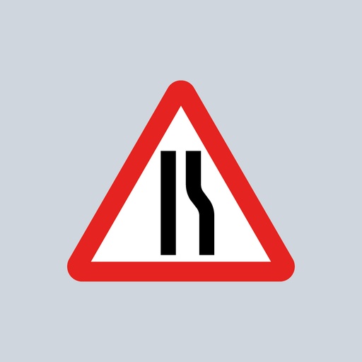 Triangular Sign 517 (Road Narrows on Right ahead)