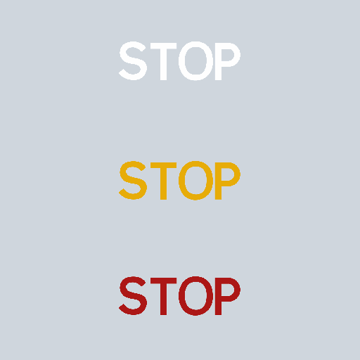 Preformed Thermoplastic Letters 'STOP'