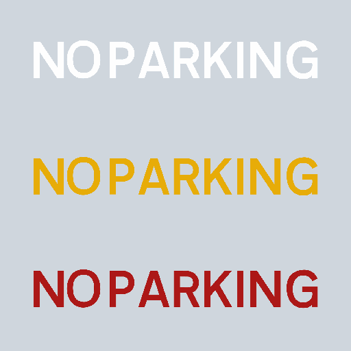 Preformed Thermoplastic Letters 'NO PARKING'