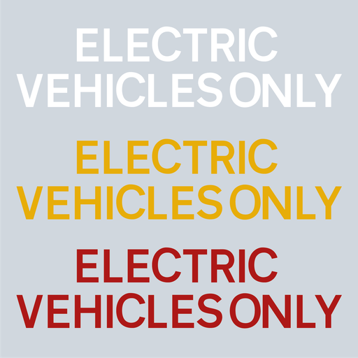 Preformed Thermoplastic Letters 'ELECTRIC VEHICLES ONLY'