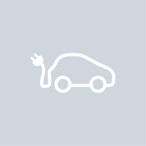Electric Car Charging Symbol 5 - White