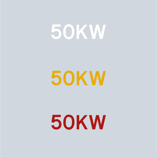 Preformed Thermoplastic Letters '50KW' 